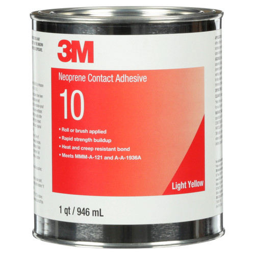 3M 7100011456 Neoprene Contact Adhesive 10 light yellow 1 quart metal can