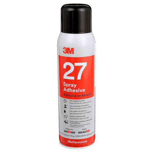 3M 7000028596 Spray Adhesive 27 transparent multipurpose aerosol can, 16 fl oz industrial bonding adhesive