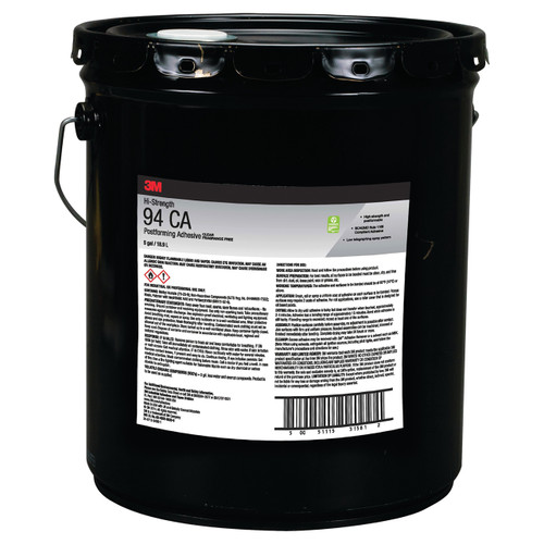 3M 7100139494 94 CA hi-strength postforming adhesive 5 gallon pail, transparent bulk laminating adhesive