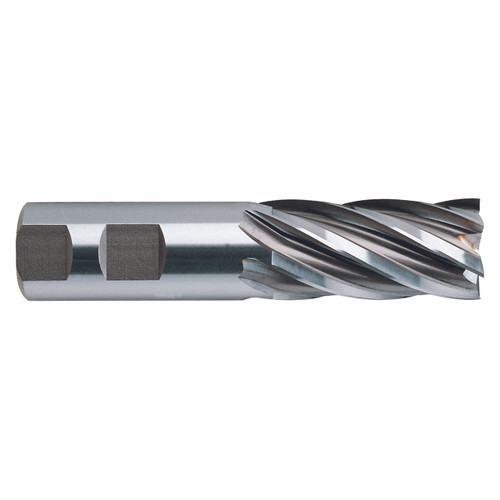 YG1 04182HF | 1-1/8" Diameter x 3/4" Shank x 2" LOC x 4-1/4" OAL x 30 Degree Helix Angle 6 Flute TiAlN-Futura Coated HSS E1032 Square End Mill