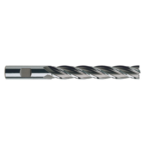 YG1 06047HF | 1/4" Diameter x 3/8" Shank x 1-3/4" LOC x 3-9/16" OAL x 30 Degree Helix Angle 4 Flute TiAlN-Futura Coated HSS E1036 Extra Long Square End Mill