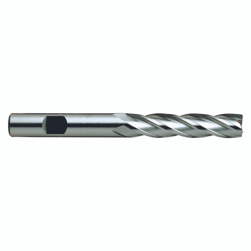 YG1 08235HF | 2" Diameter x 2" Shank x 4" LOC x 7-3/4" OAL x 30 Degree Helix Angle 6 Flute TiAlN-Futura Coated HSS E1162 Long Length Square End Mill