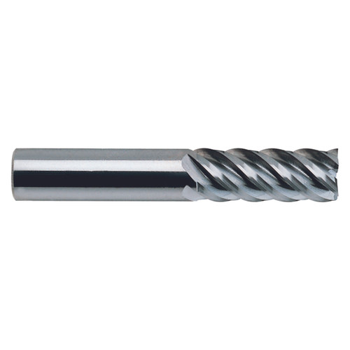 YG1 86599TH | 7/8" Diameter x 7/8" Shank x 2" LOC x 4" OAL x 45 Degree Helix Angle 5 Flute Hardslick Coated Carbide E5067 Square End Mill
