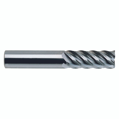 YG1 86600TE | 1" Diameter x 1" Shank x 2" LOC x 4" OAL x 45 Degree Helix Angle 5 Flute TiALN-E Coated Carbide E5067 Square End Mill