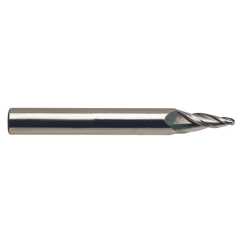 YG1 88576TE | 5/32" Diameter x 3/8" Shank x 1-3/4" LOC x 3-1/2" OAL x 0.078" Radius x 3 Degree Center Line Angle 3 Flute TiALN-E Coated Carbide E5078 Tapered End Mill