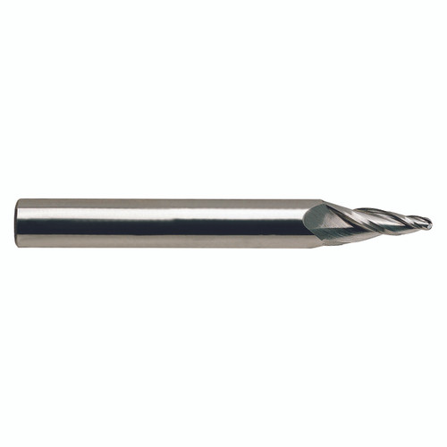 YG1 88572TC | 3/16" Diameter x 3/8" Shank x 1-3/4" LOC x 3-1/2" OAL x 0.093" Radius x 1 Degree Center Line Angle 3 Flute TiCN Coated Carbide E5078 Tapered End Mill