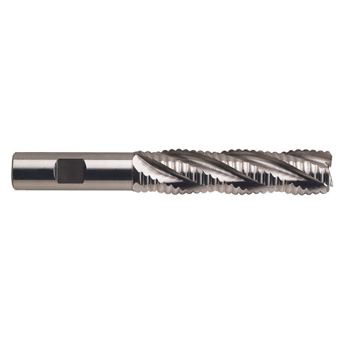 YG1 62391CC | 7/8" Diameter x 3/4" Shank x 3-1/2" LOC x 5-3/4" OAL x 30 Degree Helix Angle 5 Flute TiCN Coated HSSCo8 E2172 Tooth Rougher Square End Mill
