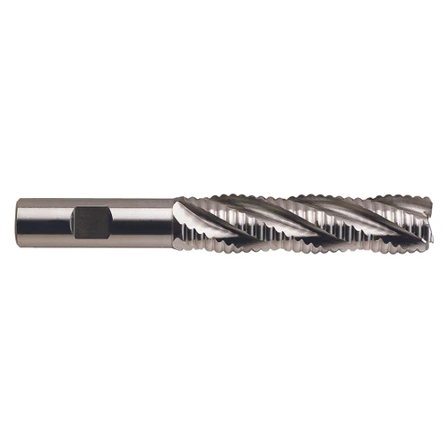 YG1 62439CF | 1-1/4" Diameter x 3/4" Shank x 4" LOC x 6-1/4" OAL x 30 Degree Helix Angle 6 Flute TiAIN F Coated HSSCo8 E2172 Tooth Rougher Square End Mill