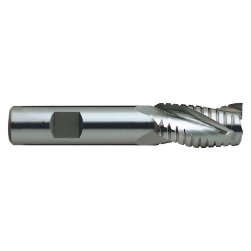 YG1 73484CC | 2" Diameter x 2" Shank x 4" LOC x 7-3/4" OAL x 30 Degree Helix Angle 8 Flute TiCN Coated HSSCo8 E2248 Tooth Rougher Square End Mill