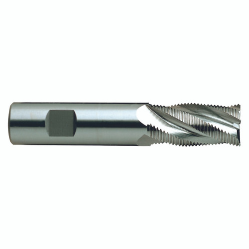 YG1 76422 | 1" Diameter x 3/4" Shank x 2" LOC x 4-1/4" OAL x 30 Degree Helix Angle 5 Flute Bright Coated HSSCo8 E2085 Tooth Rougher Square End Mill