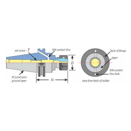 Techniks 22253F | CAT40 Taper x 2.500" Shank x 2.760" Length ER32 Steel Collet Chuck