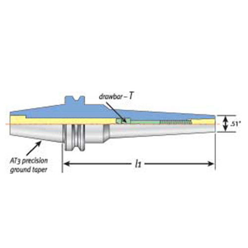 Techniks 23672 | CAT50 Taper x 2.750" Diameter x 3.875" Shank x 3.500" Projection Length SBL6 SlimFIT Toolholder