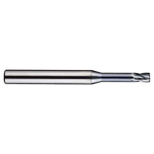 YG1 SEME6401000508 | 0.0394" Diameter x 0.1575" Shank x 0.0591" LOC x 1.9685" OAL x 0.0020" Radius 4 Flute AlCrN Coated Carbide Corner Radius with Long Neck End Mill