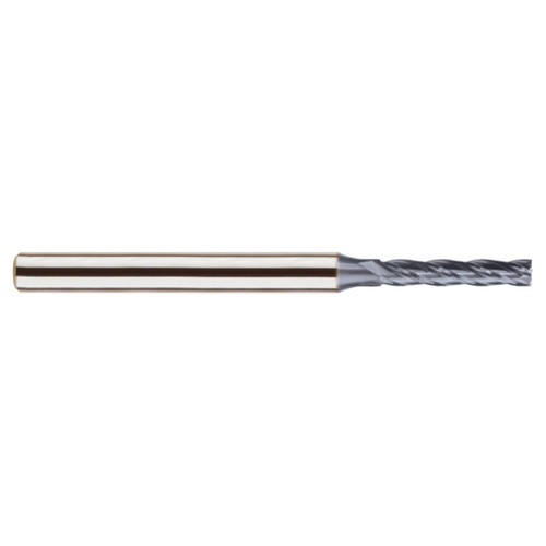 YG1 SEME72030163S | 0.1181" Diameter x 0.1181" Shank x 0.6299" LOC x 3.937" OAL 4 Flute AlCrN Coated Carbide Helix Long Square End Mill