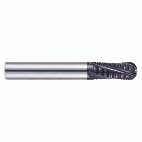 YG1 EM833060 | 0.2400" Diameter x 0.2362" Shank x 0.6299" LOC x 2.2441" OAL 3 Flute ALTiN Coated Carbide Ball Nose Roughing End Mill