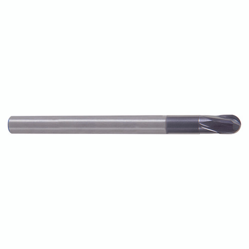 YG1 EM868120 | 0.4700" Diameter x 0.4724" Shank x 0.4724" LOC x 4.3307" OAL 2 Flute ALTiN Coated Carbide Ball Nose End Mill YG1 EM868120 | 0.4700" Diameter x 0.4724" Shank x 0.4724" LOC x 4.3307" OAL 2 Flute ALTiN Coated Carbide Ball Nose End Mill
