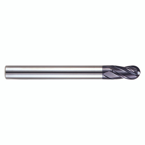 YG1 EM876120 | 0.4700" Diameter x 0.4724" Shank x 0.4724" LOC x 2.8740" OAL 2 Flute ALTiN Coated Carbide Ball Nose End Mill YG1 EM876120 | 0.4700" Diameter x 0.4724" Shank x 0.4724" LOC x 2.8740" OAL 2 Flute ALTiN Coated Carbide Ball Nose End Mill