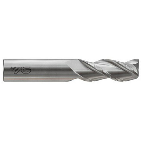 YG1 E5I38905 | 0.2500" Diameter x 0.2500" Shank x 0.3750" LOC x 2.0000" OAL x 0.0300" Radius 3 Flute Bright Coated Carbide Roughing End Mill