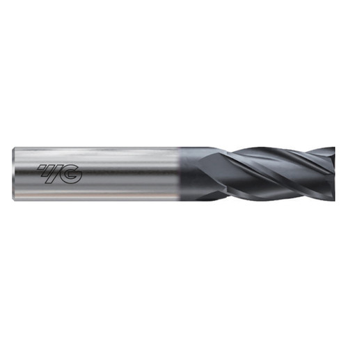 YG1 G9H88056N | 7/8" Diameter x 7/8" Shank x 1-1/2" LOC x 4" OAL x 30 Degree Helix Angle 4 Flute X-Coated Carbide G9H88 Square End Mill