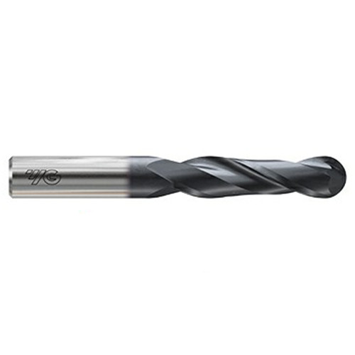 YG1 G9I07901N | 0.2500" Diameter x 0.2500" Shank x 1.1250" LOC x 3.0000" OAL 2 Flute X-Coated Carbide Ball End Mill