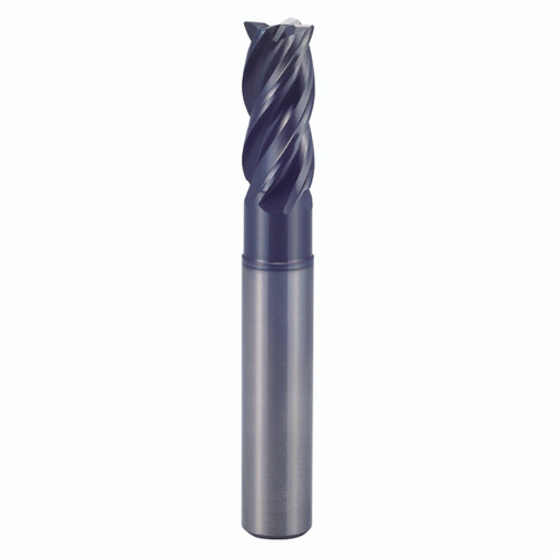 YG1 UGMF72914 | 1/8" Diameter x 1/8" Shank x 5/32" LOC x 5/8" LBS x 3" OAL x 35/37 Degree Helix Angle 4 Flute Y-Coated Carbide UGMF72 Corner Chamfer End Mill