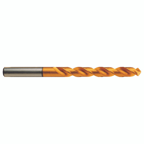 YG1 1411KCN | 14.10mm Size x 14.10mm Shank x 109.00mm Flute Length x 169.00mm OAL x 120 Degree Point Length 38 Degree Helix Angle 2 Flute TiN Coated HSS EX DJ544 Jobber Length Drill Bit