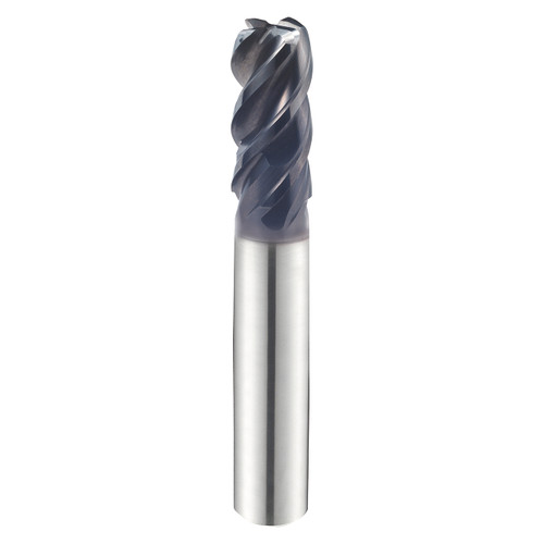 YG1 UGMG42024 | 3/8" Diameter x 3/8" Shank x 13/16" LOC x 2-1/2" OAL x 0.020" Radius x 43-45 Degree Helix Angle 4 Flute Y Coated Carbide UGMG42 Corner Radius End Mill