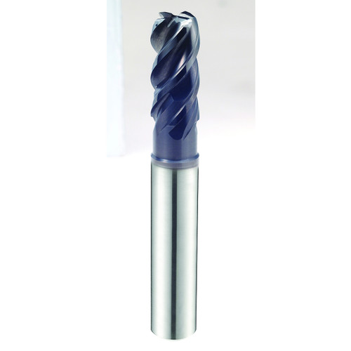 YG1 GMG41903 | 8.00mm Diameter x 8.00mm Shank x 19.00mm LOC x 63.00mm OAL x 1.50mm Radius x 43-45 Variable Helix Angle 4 Flute Y Coated Carbide GMG41 Corner Radius End Mill