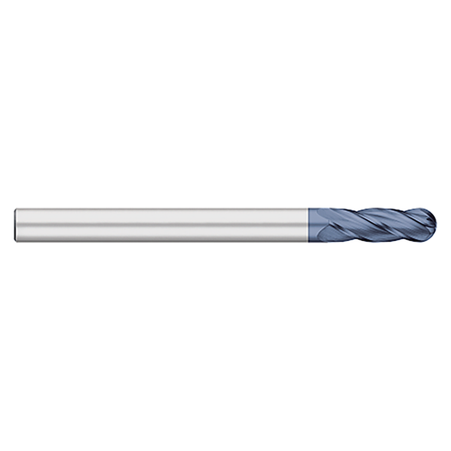 Titan USA TC18648 | 0.7500" (3/4) Diameter x 0.7500" (3/4) Shank x 3.0000" (3) LOC x 6.0000" (6) OAL 4 Flute AlTiN Coated Carbide Ball End Mill