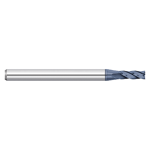 Titan USA TC58214 | 0.0140" Diameter 0.1250" (1/8) Shank x 1.5000" (1-1/2) OAL x 0.0420" LOC 4 Flute ALTIN Coated Carbide Square End Mill