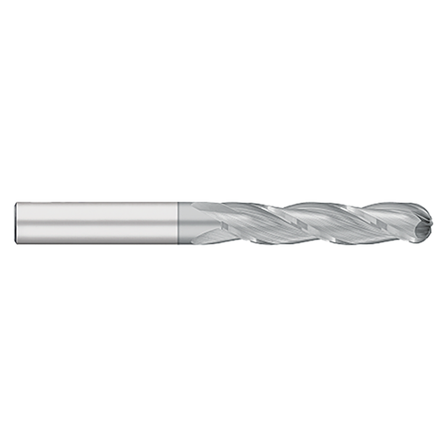 Titan USA TC99148 | 0.7500" (3/4) Diameter x 0.7500" (3/4) Shank x 3.0000" (3) LOC x 6.0000" (6) OAL 3 Flute TICN Coated Carbide Ball End Mill