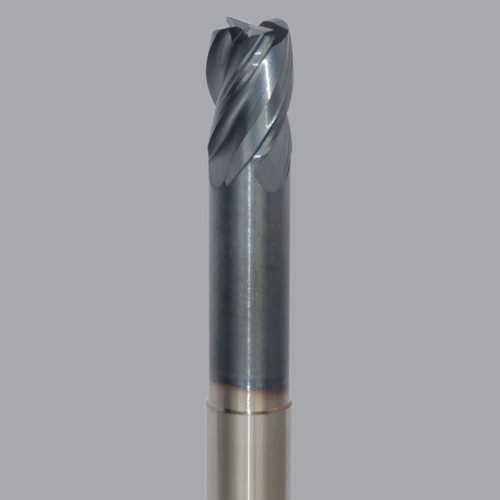 Onsrud MXQ2650132 | 0.500" Diameter x 0.500" Shank x 0.625" LOC x 4.000" OAL x 0.190" Radius 4 Flute Solid Carbide Corner Radius End Mill