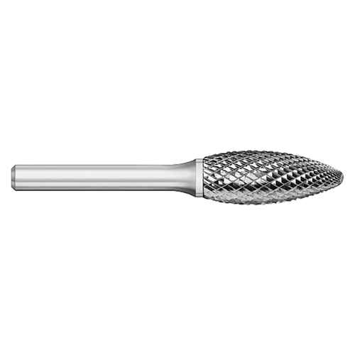 Titan USA TB19530 | SH-7 Size x 0.7500" (3/4) Diameter x 0.2500" (1/4) Shank x 1.6250" (1-5/8) LOC x 3.3750" (3-3/8) OAL Uncoated Carbide Double Cut Burr