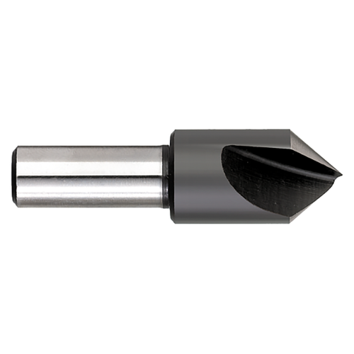 Titan USA CD50505 | 1.0000" (1) Diameter x 0.5000" (1/2) Shank x 3.1250" (3-1/8) OAL 60 Degree Included Angle Single Flute Uncoated High Speed Steel Countersink