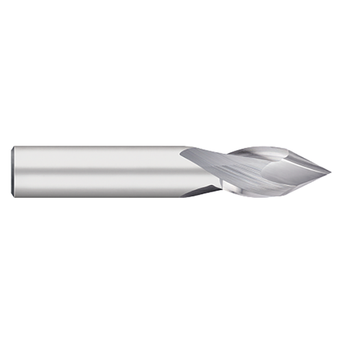 Titan USA TC85114  0.1875 (3/16) Diameter x 0.1875 (3/16) Shank x  0.1080 LOC x 2.5000 (2-1/2) OAL 82 Degree Included Angle 2 Flute Uncoated  Carbide Chamfer Mill - All Industrial Tool Supply