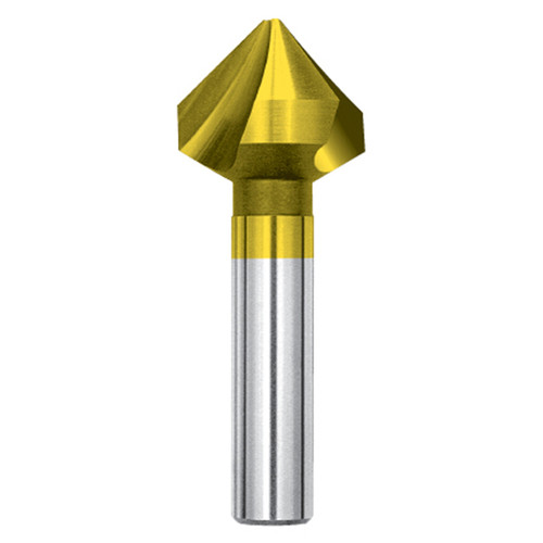 Magafor 84483731000 | 0.4720" Diameter 90 Degree Included Angle 3 Flute M35/TiN 4837 Countersink