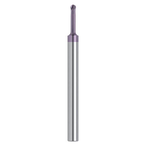 Magafor 888522H0300 | 0.1180" Diameter x 6.00mm Shank x 2 Functional Length x 75.00mm OAL 220 Degree Angle Hard'X Coating Carbide Ball End Miniature End Mill