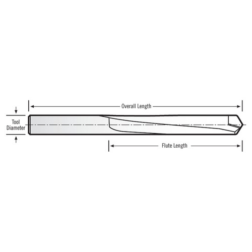 RobbJack PCD-118-3765 | 0.377" Diameter x 0.375" Shank x 2.700" OAL 2 Flute Uncoated PCD Tipped Drill RobbJack PCD-118-3765 | 0.377" Diameter x 0.375" Shank x 2.700" OAL 2 Flute Uncoated PCD Tipped Drill