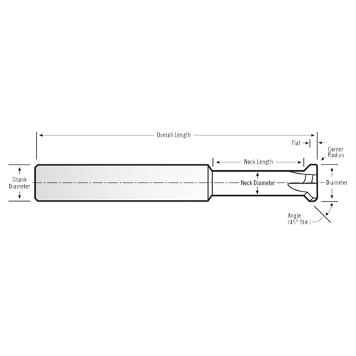 RobbJack RTHR-8-32 | 0.128" Diameter x 0.188" Shank x 2.000" OAL Uncoated Keyseat Cutter