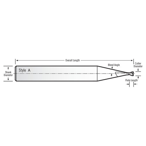 RobbJack MTM-201-05 | 5.00mm Cutting Diameter x 6.00mm Shank x 75.00mm OAL 2 Flute AlTiN Coated Square End Mill RobbJack MTM-201-05 | 5.00mm Cutting Diameter x 6.00mm Shank x 75.00mm OAL 2 Flute AlTiN Coated Square End Mill