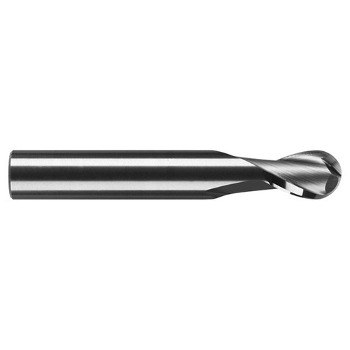 RobbJack MSB-201-08-C | 8.00mm Diameter x 8.00mm Shank x 58.00mm OAL 2 Flute TiCN Coated Ball End Mill