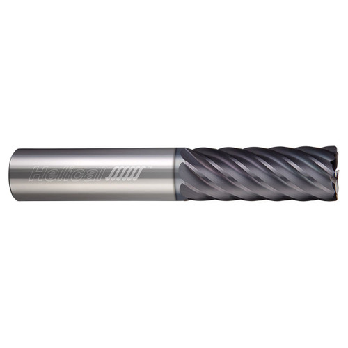 Helical Solutions 87757 | HXF 0.5000" Diameter x 0.5000" Shank x 3.0000" OAL x 0.0100" Radius 8 Flute Aplus Coated Corner Radius End Mill
