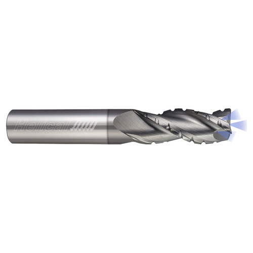 Helical Solutions 88074 | H35ALVC-C-3 0.5000" Diameter x 0.5000" Shank x 2.5000" OAL x 0.0300" Radius 3 Flute Nplus Coated Corner Radius End Mill