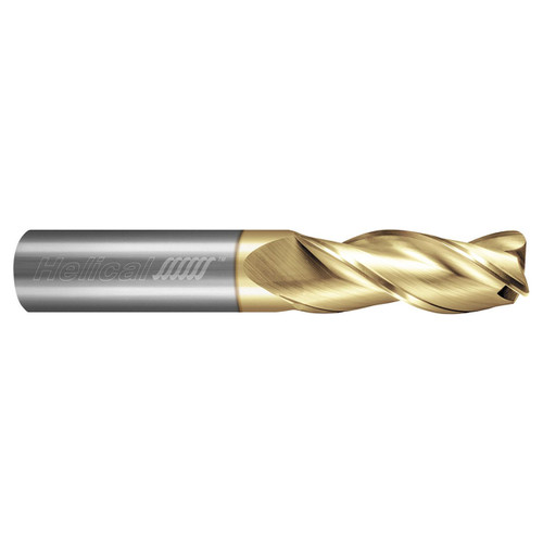 Helical Solutions 88016 | H35AL-3 0.3125" Diameter x 0.3125" Shank x 2.5000" OAL x 0.0100" Radius 3 Flute Zplus Coated Corner Radius End Mill