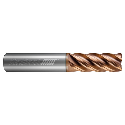 Helical Solutions 88335 | HEV-5 0.3750" Diameter x 0.3750" Shank x 3.0000" OAL x 0.0400" Radius 5 Flute Tplus Coated Corner Radius End Mill
