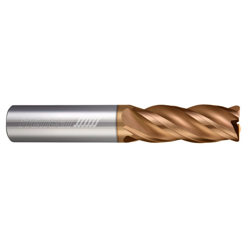 Helical Solutions 88226 | HSV-4 0.5000" Diameter x 0.5000" Shank x 4.0000" OAL x 0.0150" Radius 4 Flute Tplus Coated Corner Radius End Mill