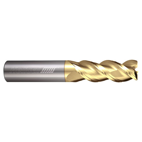 Helical Solutions 88767 | H45AL-3 0.5000" Diameter x 0.5000" Shank x 2.5000" OAL x 0.6250" LOC 3 Flute Uncoated Corner Radius End Mill