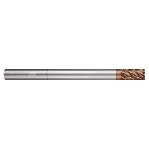 Helical Solutions 88660 | HEV-RN-6 0.6250" Diameter x 0.6250" Shank x 6.0000" OAL x 0.0300" Radius 6 Flute Tplus Coated Corner Radius End Mill