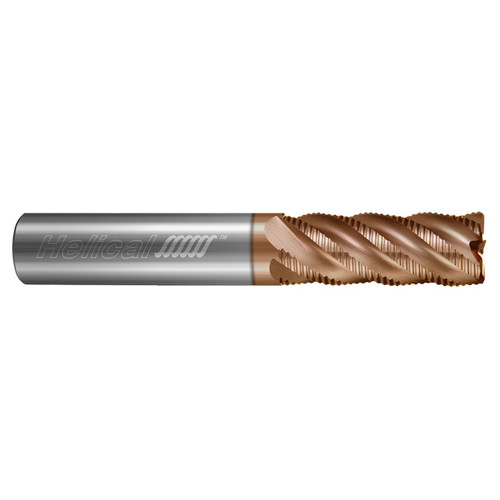Helical Solutions 88950 | HXVR 0.3750" Diameter x 0.3750" Shank x 2.5000" OAL x 0.0400" Radius 5 Flute Tplus Coated Corner Radius End Mill
