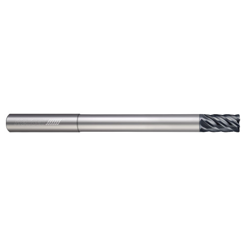Helical Solutions 88624 | HEV-RN-6 0.3750" Diameter x 0.3750" Shank x 6.0000" OAL x 0.0300" Radius 6 Flute Aplus Coated Corner Radius End Mill
